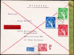 1949. Währungsgeschädigten Complete Set.  BINZEN 1.7.50. EILBRIEF.   (Michel: 68 - 70) - JF181525 - Brieven En Documenten