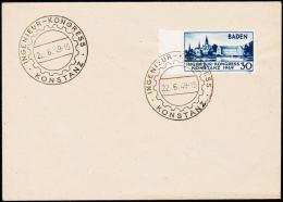 1949. 30 Pf. INGENIEUR - KONGRESS KONSTANZ 22. 6. 49. FDC.  (Michel: 46) - JF181521 - Autres & Non Classés