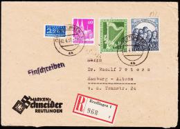 1950. Berliner Philharmonie 10+5 Pf + 30+5 Pf. REUTLINGEN 12.4.51.  (Michel: 72 - 73) - JF181523 - Brieven En Documenten