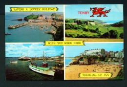 WALES  -  Tenby  Multi View  Unused Postcard As Scan - Pembrokeshire