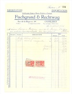 Facture - Import/Export Fischgrund & Rechtwag - CHARLEROI 1936 - Articles Pour Fumeurs, Bazars, ... - 1900 – 1949