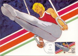 USA 1983 , Olympics 83 - Men's Gymnastic - Maximum Card - Los Angeles 8 Apr 1983 - Cartoline Maximum