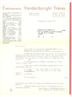 Note De Crédit - Ets Vanderborghr Frères - Bruxelles 1960 - 1900 – 1949