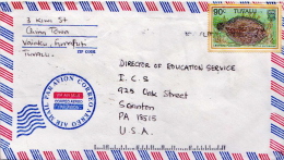 Postal History Cover: Tuvalu Used Cover With Fish Stamp - Fishes