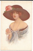 CP..ILLUSTRATEUR.    H. FISHER...  FISHER GIRL .. CHAPEAU..FLEURS....  TBE.. - Fisher, Harrison