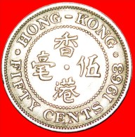* GREAT BRITAIN (1958-1970): HONG KONG  50 CENTS 1963H! ELIZABETH II (1953-2022) LOW START  NO RESERVE! - Hong Kong