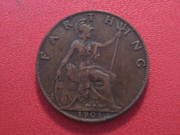 Grande-Bretagne - UK - Farthing 1901 Victoria 5188 - B. 1 Farthing