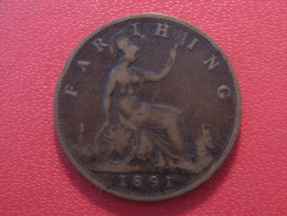 Grande-Bretagne - UK - Farthing 1891 Victoria 5197 - B. 1 Farthing