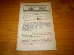 Lois An VIII:Droits Sur Farine Portée Par Le Canal Du Centre.Traitement Greffiers Tribunaux 1ère Instance,appel,criminel - Décrets & Lois