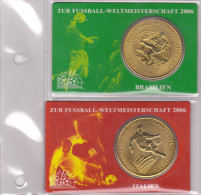 Gedenkprägung Zur Fussball- WM In Deutschland 2006, Brasilien, Italien,  Stpgl., Cu-Zn-Bronze, Ansehen - Gedenkmünzen