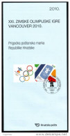 CROATIA CROATIE 2010 - Philatelic Folder  - Winter Olympic Games Vancouver - JO - Jeux Olympiques D'hiver - Winter 2010: Vancouver