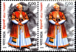 FAMOUS PEOPLE-VELU THAMPY-INDIAN KINGS-PAIR-INDIA-1978-MNH-B6-302 - Unused Stamps