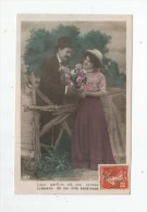 Cp , Couple , Fleurs , Leur Parfum Est Une Caresse... , Voyagée 1909 - Paare