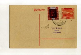 - SARRE 1920/35 . AFFRANCHISSEMENT COMPOSE AVEC ENTIER  SUR CP  . - Postal Stationery