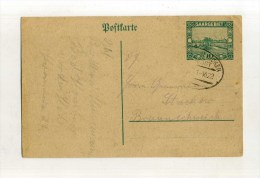 - SARRE 1920/35 . AFFRANCHISSEMENT SIMPLE AVEC ENTIER  SUR CP  . - Postal Stationery