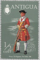 Antigua 1971. ~ YT 265** - Uniforme. 12° Régiment Du Suffolk. 1704 - 1960-1981 Autonomie Interne