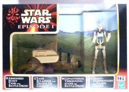 1 BOITE FIGURINE STAR WARS LA GUERRE DES ETOILES ARMOURED SCOUT TANK ET BATTLE DROID - Episode I