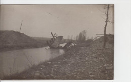 59 - AULNOYE / CARTE PHOTO PONT DU CANAL DETRUIT - Aulnoye