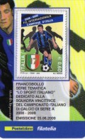 "LO SPORT ITALIANO" Dedicato All'INTER Squadra Vincitrice Del Campionato Di Calcio Serie A Anno 2008-2009 - Philatelistische Karten