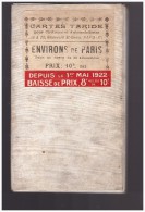 Carte Taride Environs De Paris Pour Cyclistes Et   Automobilistes   1922  Carte Toilée - Cartes Géographiques