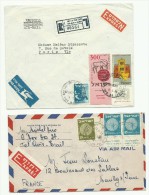 5 Lettres D'israël En Exprès Dont 4 Pour La France, Une Recommandée, Voir Scanns - Storia Postale