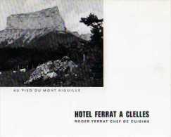 38 Hotel Ferrat A CLELLES,au Pied Du Mont Aiguille, Carte Double Publicitaire, Format Plus Peit Qu'une CP - Clelles