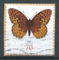 VERINIGTE STAATEN ETATS UNIS USA 2014 GREAT SPANGLED FRITILLARY BUTTERFLY 70C USED ON PAPER SC 4859 MI  YT 4661 SG 5477 - Usados