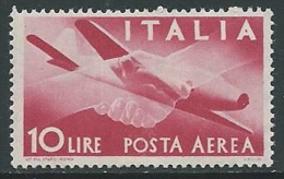 1945-46 ITALIA POSTA AEREA DEMOCRATICA 10 LIRE MNH ** - IE002 - Poste Aérienne