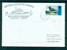 Îles Malouines 1998 - Enveloppe  RRS  James Clark Ross - Polareshiffe & Eisbrecher