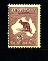 AUSTRALIA - 1924  KANGAROO   2/  MAROON  3rd  WATERMARK  MINT  SG74 - Nuevos