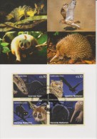 United Nations Maximum Card Mi 793-796 Endangered Species - Banded Civet - Pharaoh Eagle-owl Greater Slow Loris Echidna - Maximum Cards