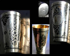 Ancien Verre à Vodka Russe Argent Et Or / Old Russian Silver And Gold Vodka Glass I - Arte Oriental