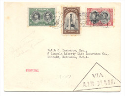 Royal Train Canada 1939 Via Air Mail Nach Lincoln In Nebraska, USA - Brief Ohne Inhalt - Covers & Documents