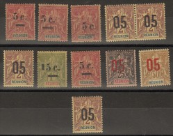 #92# REUNION N° 53, 55, 72, 75, 76 */** - Unused Stamps