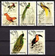 S.TOMÉ U. PRINCIPE 1992 - Pfauen, Paradiesvogel, Tukan - MiNr.1353-1357 Kompl. Satz - Pavos Reales