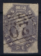 Tasmania:  Mi Nr 14 B   SG 46  Grey Violet  Used 1860 - Gebruikt