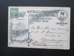 Republica O. Del Urugay Ganzsache / Stationary 1900. La Piedra Alta. 1825 - 1900 Mit Zusatzfrankatur Nach Deutschland! - Uruguay