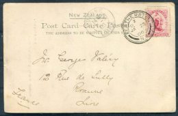 1906 New Zealand Aratiatia Rapids, Waikato River Postcard Featherston - Roanne, France - Storia Postale