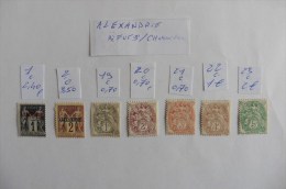 Ex Colonies Française : Alexandrie : 7 Timbres Neufs Charnière - Collections