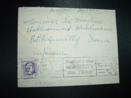 LETTRE Pour La FRANCE TP MARIANNE D'ALGER 3F OBL.MEC.14 JANV 46 ALGER RP + ADHEREZ TOUS A L'ASSOCIATION POUR L'INDOCHINE - 1944 Coq Et Marianne D'Alger