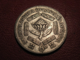 Afrique Du Sud - South Africa - 6 Pence 1942 George VI - Coin Fissuré Sur La Date 6425 - South Africa