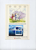 Australie Encart Carton Bloc Surghargé WORLD STAMP EXHIBITION  24 8 Au 2 9 1990 - Other & Unclassified