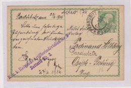 CZECH REPUBLIC AUSTRIA PARDUBITZ  Military Stationery To Osijek Croatia - Otros & Sin Clasificación