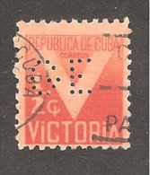 Perforadas/perfin/perfore/lochung     Republica De Cuba 1942 1/2 Ctvos Sc # RA5  Ed # SP 05 EG General Eelectric Cubana - Used Stamps