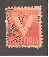 Perforadas/perfin/perfore/lochung     Republica De Cuba 1942 1/2 Ctvos Sc # RA5  Ed # SP 05 RV & Co Ricardo Veloso Y Cia - Used Stamps