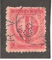 Perforadas/perfin/perfore/lochung Republica De Cuba 1937 2 Centavos Scott 357 Edifil 331 RV & Co Ricardo Veloso Y Cia - Used Stamps