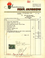 Fern. Janssens - Mazoutverwarming - Factuur Van 18 September 1957 Aan "in De 100.000 Kostumen" - 1950 - ...