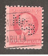 Perforadas/perfin/perfore/lochung Republica De Cuba 1930 2 Centavos Scott 309 Edifil 252 NCB - Oblitérés