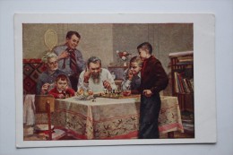 R.Silverstov "Succesfull Move" 1952 - OLD SOVIET POSTCARD - Chess - Échecs - Scacchi