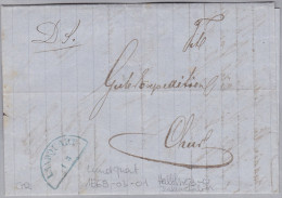 Heimat GR LANDQUART 1868-03-01 Halbkreis-Stempel Bahnstation Brief Nach Chur - Cartas & Documentos